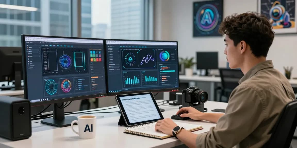 AI detector in action at a high-tech moderation workspace with real-time analytics and safety measures.
