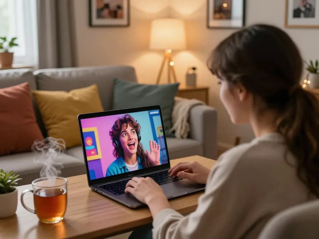 Engaging NSFW character AI chat in a cozy home setting.