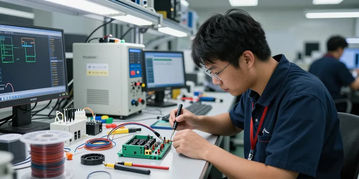 Assembling wire crimp connectors in a modern electronics workshop
