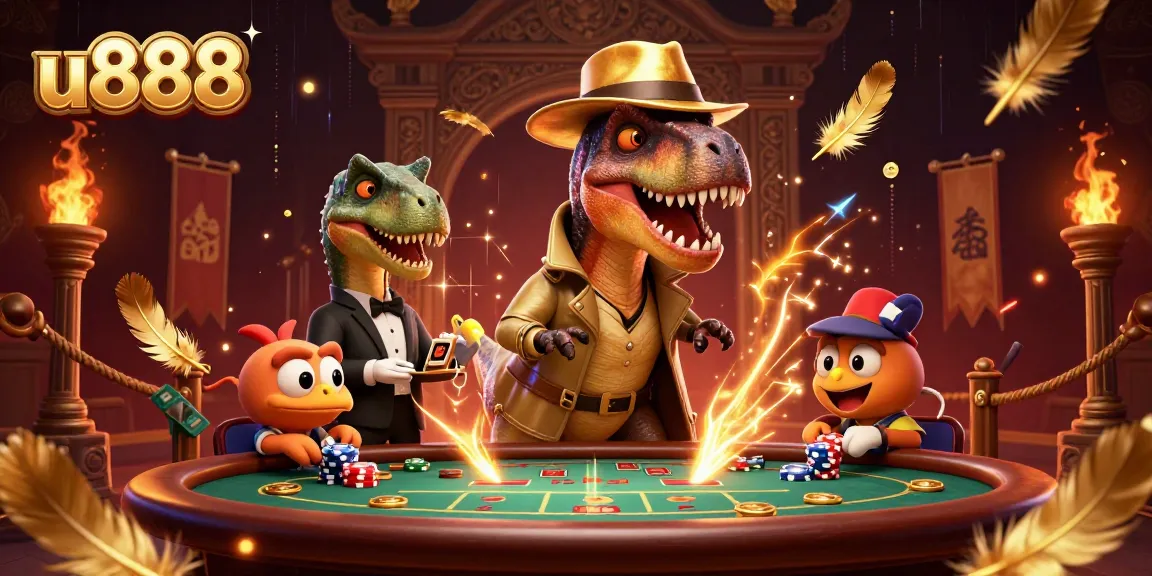 u888 card counter velociraptor and pit boss amid dramatic casino action, winning big
