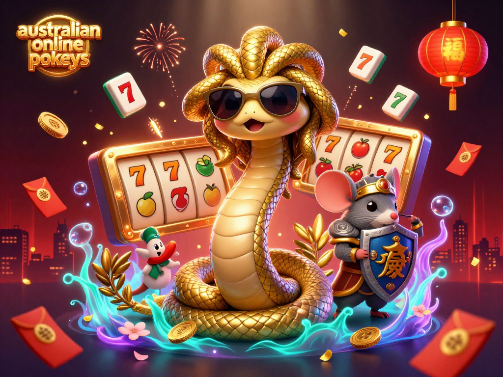 Engaging scene of australian online pokies features Medusa and a warrior mouse with dynamic slot elements.