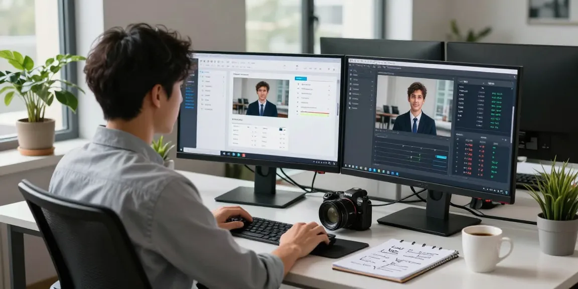 Data analyst using an ai image checker tool for image analysis results.