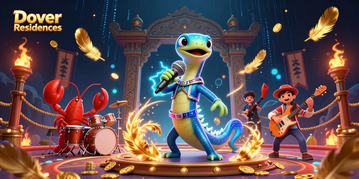 Dover Residences showcases a vibrant underwater casino scene with an electric eel DJ, emphasizing the thrill of gambling.