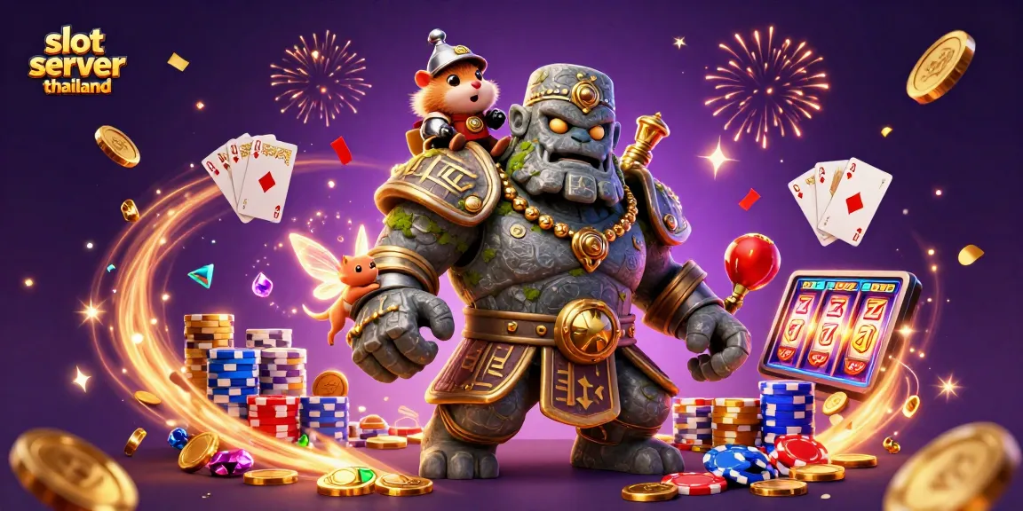 Engage with slot server thailand's vibrant gaming scene featuring magical characters and dynamic casino elements.