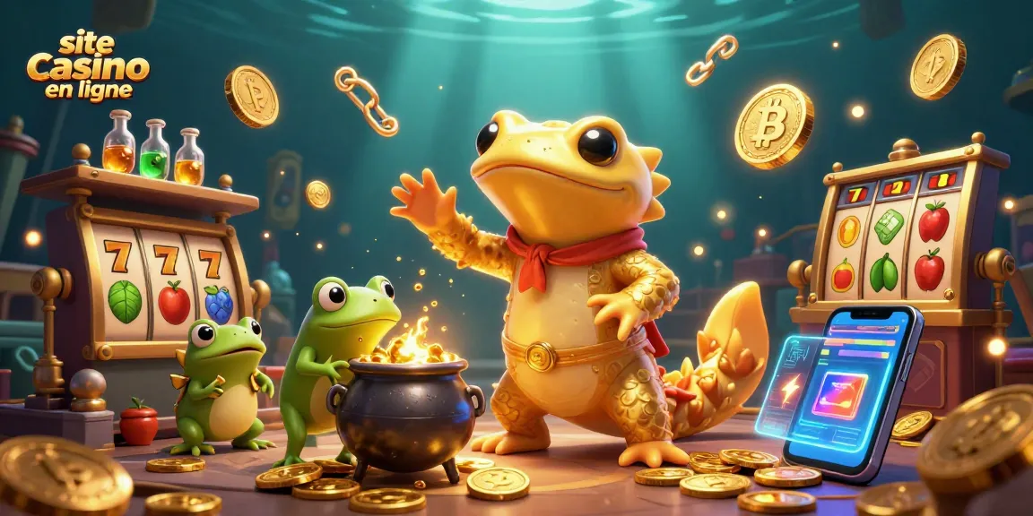 Jouez sur un site casino en ligne captivant avec un alchimiste doré et des éléments de jeu.