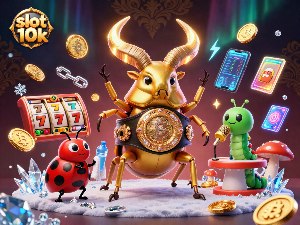 Spin to win with slot 10k as the golden stag beetle and ladybug take center stage.
