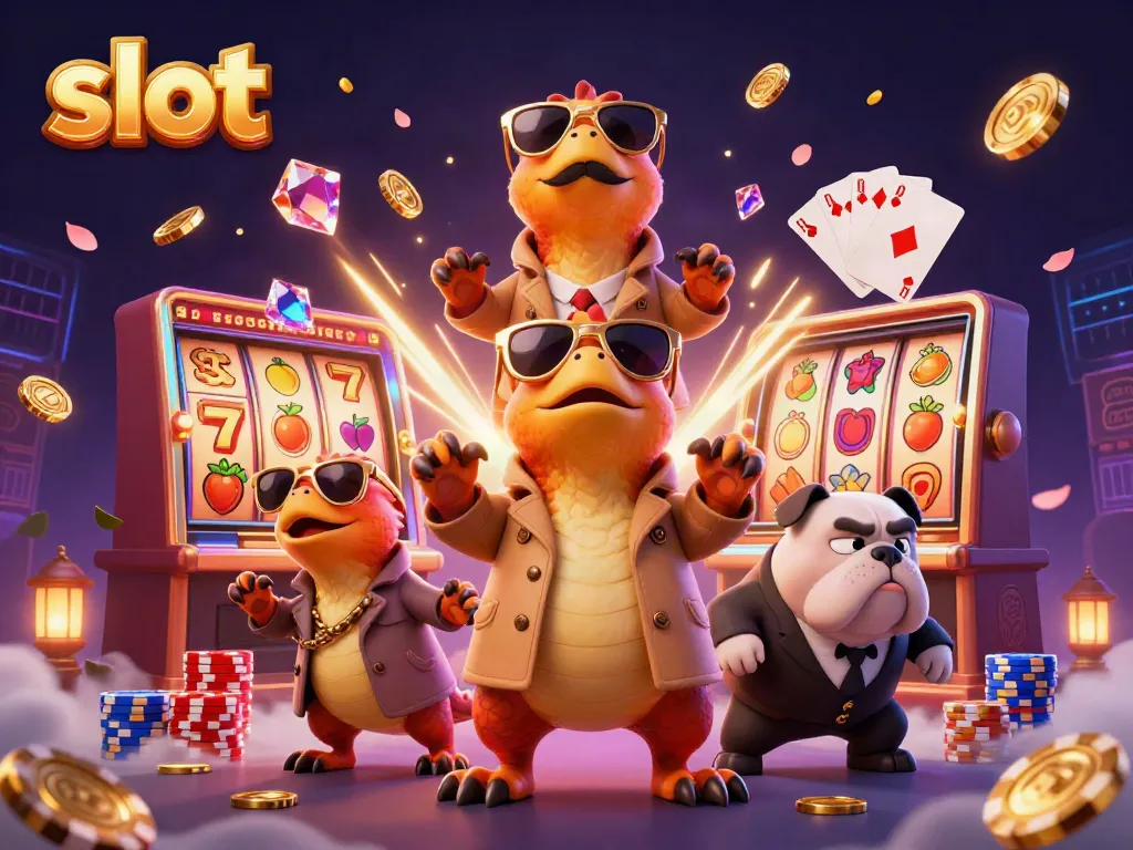 Experience thrilling slot action as animated raptors sneak into a VIP casino lounge