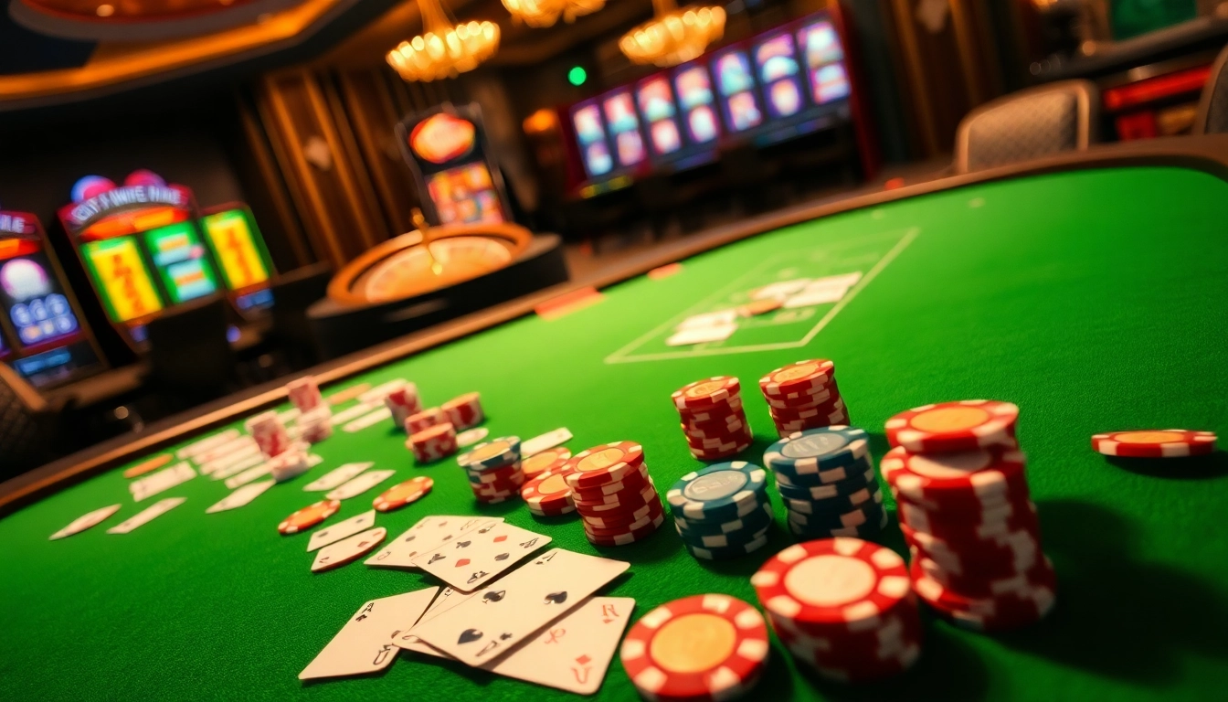Experience the thrill of winning at 88vv with vibrant casino tables and colorful chips.