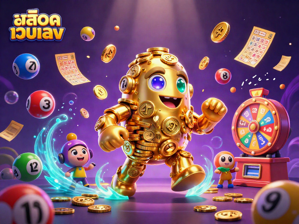 Experience the thrill of สล็อตเว็บตรง with our vibrant 3D casino illustration featuring lively characters.