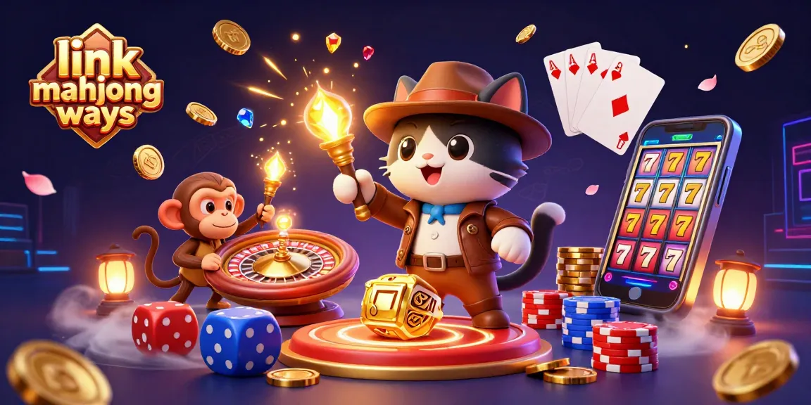 Experience the thrill of link mahjong ways with vibrant casino treasures in a captivating illustration.