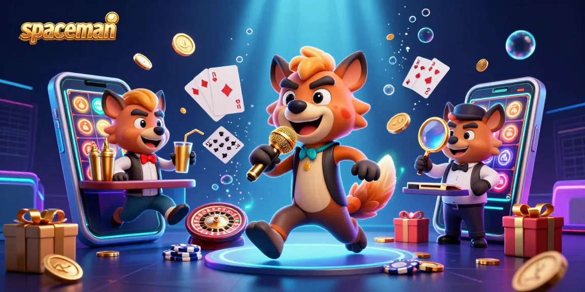 Experience thrilling gameplay with Spaceman as vibrant hyenas engage at an entertaining casino scene.