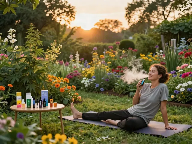 Experience the calm with dope vapes and premium CBD products in a serene outdoor setting.