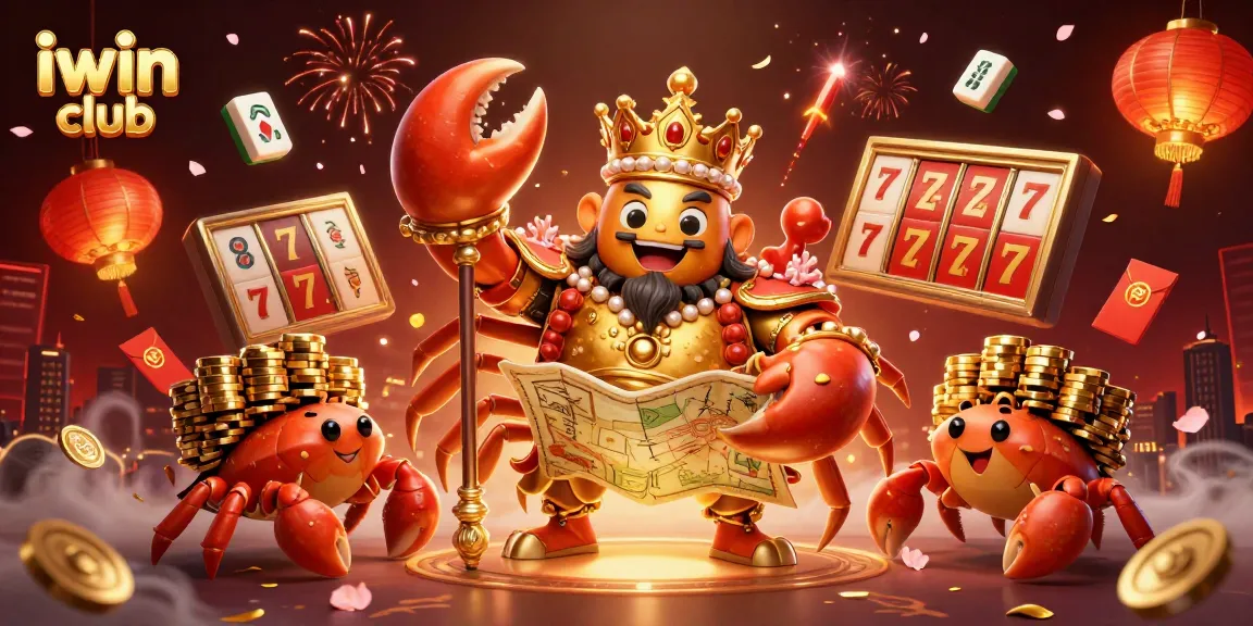 Experience thrilling gameplay at iwin club with a grand casino scene featuring a golden crab emperor.