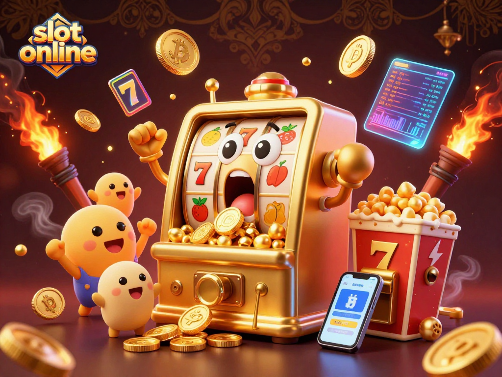 Slot online menawarkan jackpot mengejutkan dengan mesin slot emas dan karakter ceria lainnya.
