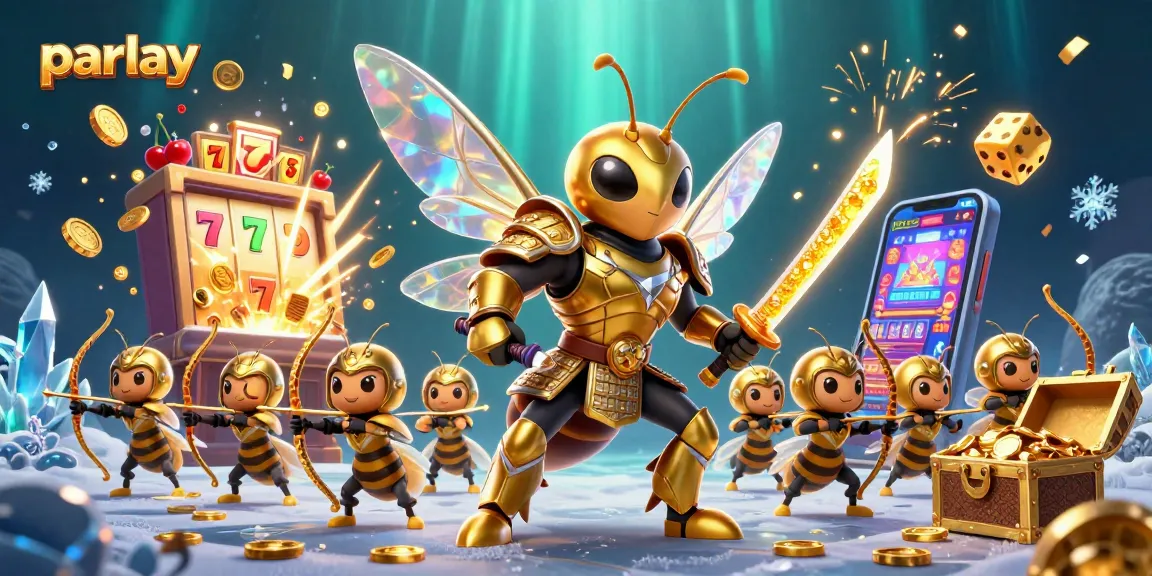 Experience parlay betting excitement with a golden hornet and dynamic casino elements.