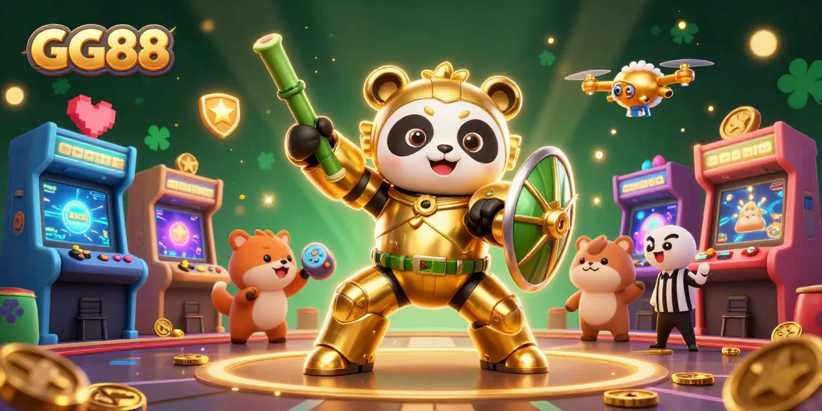 Engage in thrilling gameplay with GG88's dynamic gaming scene featuring vibrant characters and immersive casino elements.