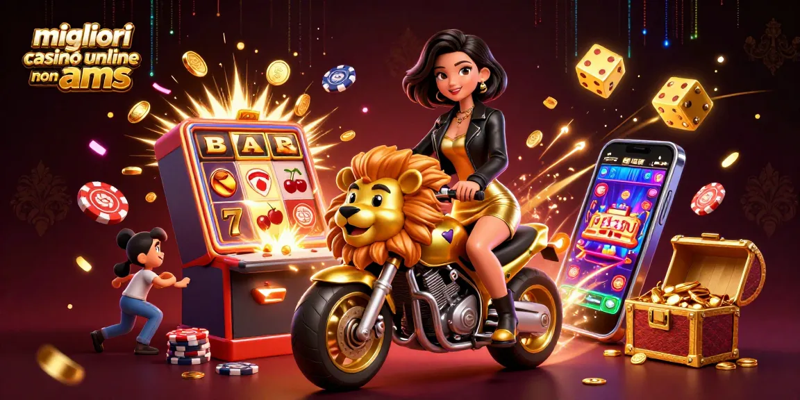 Scopri l'emozione dei migliori casinò online non aams con una scena scintillante di vincite e slot.