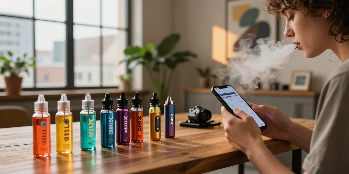 Experimenting with Elux nic salt flavors in a stylish urban loft.