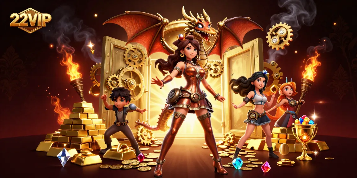22VIP engages users with vibrant treasure scenes and dynamic gaming interactions, emphasizing thrilling wins and excitement.