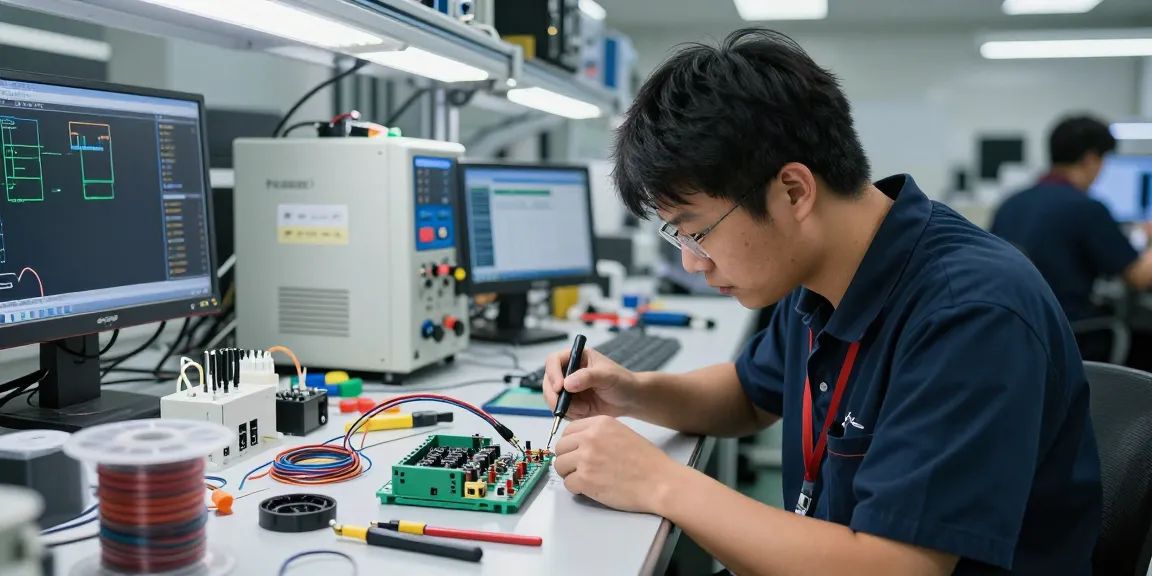 Assembling wire crimp connectors in a modern electronics workshop