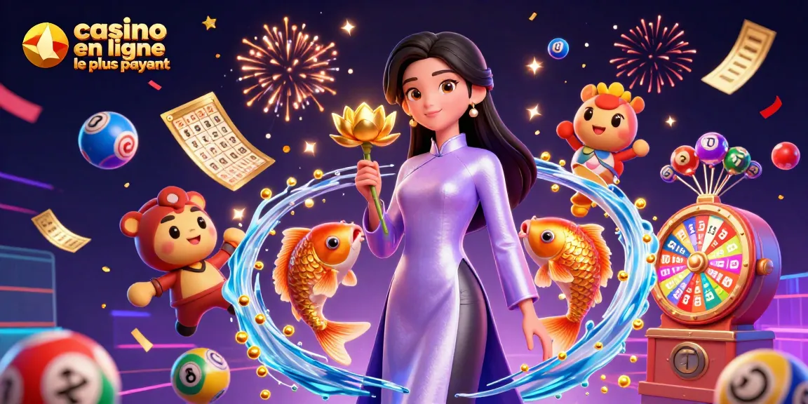 Scène captivante mettant en avant le casino en ligne le plus payant avec des éléments de jeu dynamiques, des couleurs vives et une atmosphère festive.