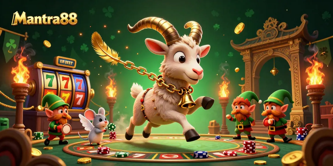 Experience thrilling gameplay at mantra88 with a festive casino scene featuring cartoon characters stealing poker chips.