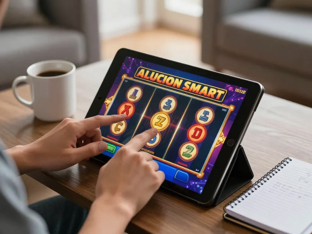 Enjoying exciting spins on slots at situs gacor in a cozy home gaming setup.