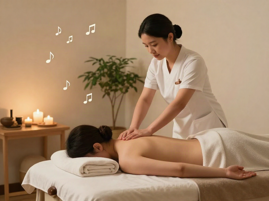 신촌출장마사지 session in a tranquil spa environment with a professional therapist providing treatment.