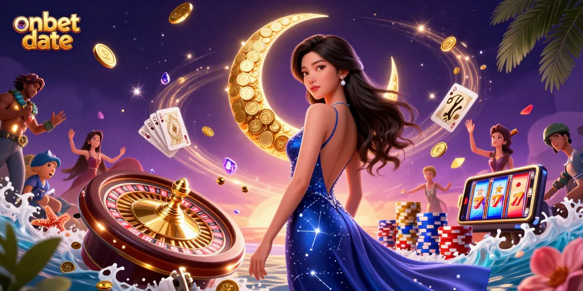 Experience the elegance of onbet date with a dazzling casino scene swirling with excitement.