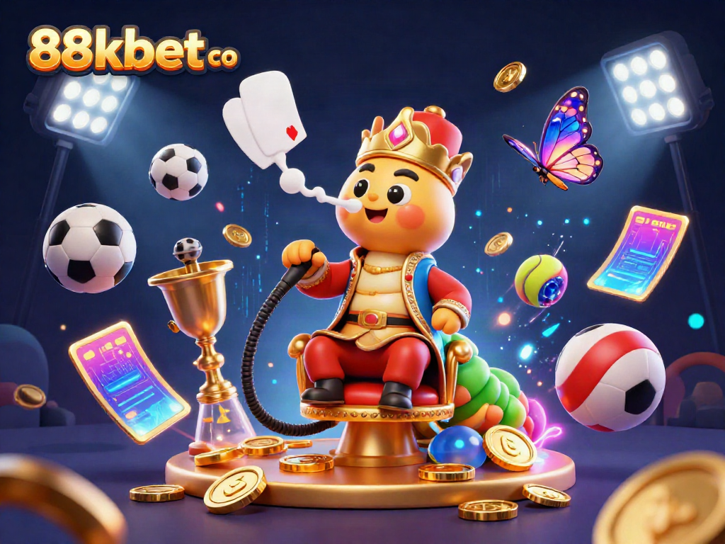 Engage in thrilling gameplay at 88kbet co with a vibrant scene showcasing a fun illustration of games and betting.