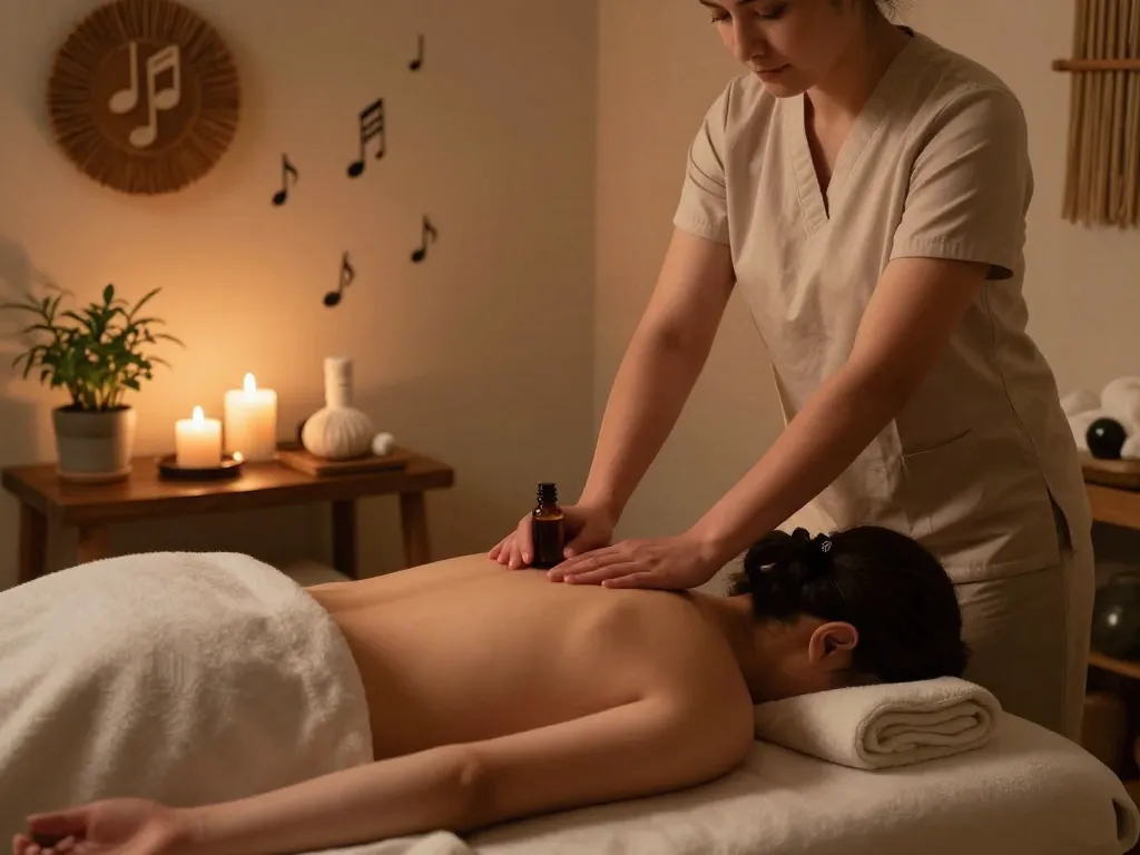 Relaxing Swedish massage therapy session with soothing oils and tranquil spa ambiance.