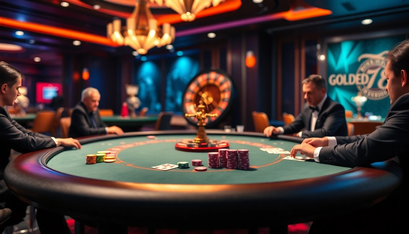 Exciting gaming experience at GOOD88 casino table with vibrant poker action.
