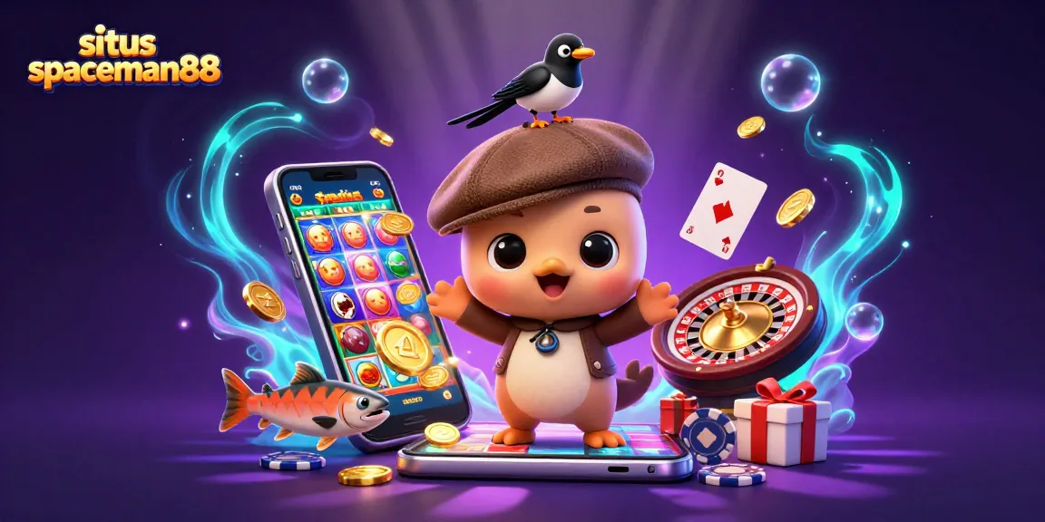 Experience excitement with situs spaceman88 featuring a playful Nessie and casino elements.