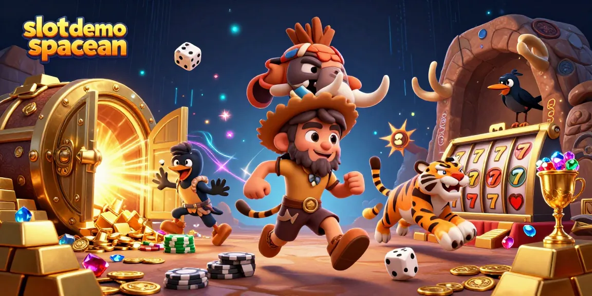 Engage with the slot demo spaceman while enjoying captivating casino features in a vibrant 3D illustration.