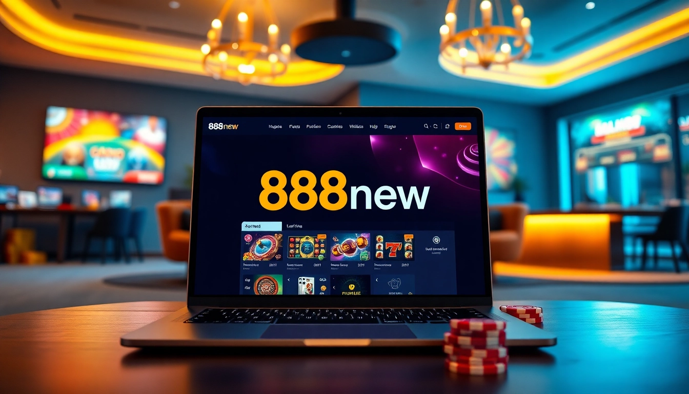Experience the exciting online gambling world of 888new with a modern gaming setup.