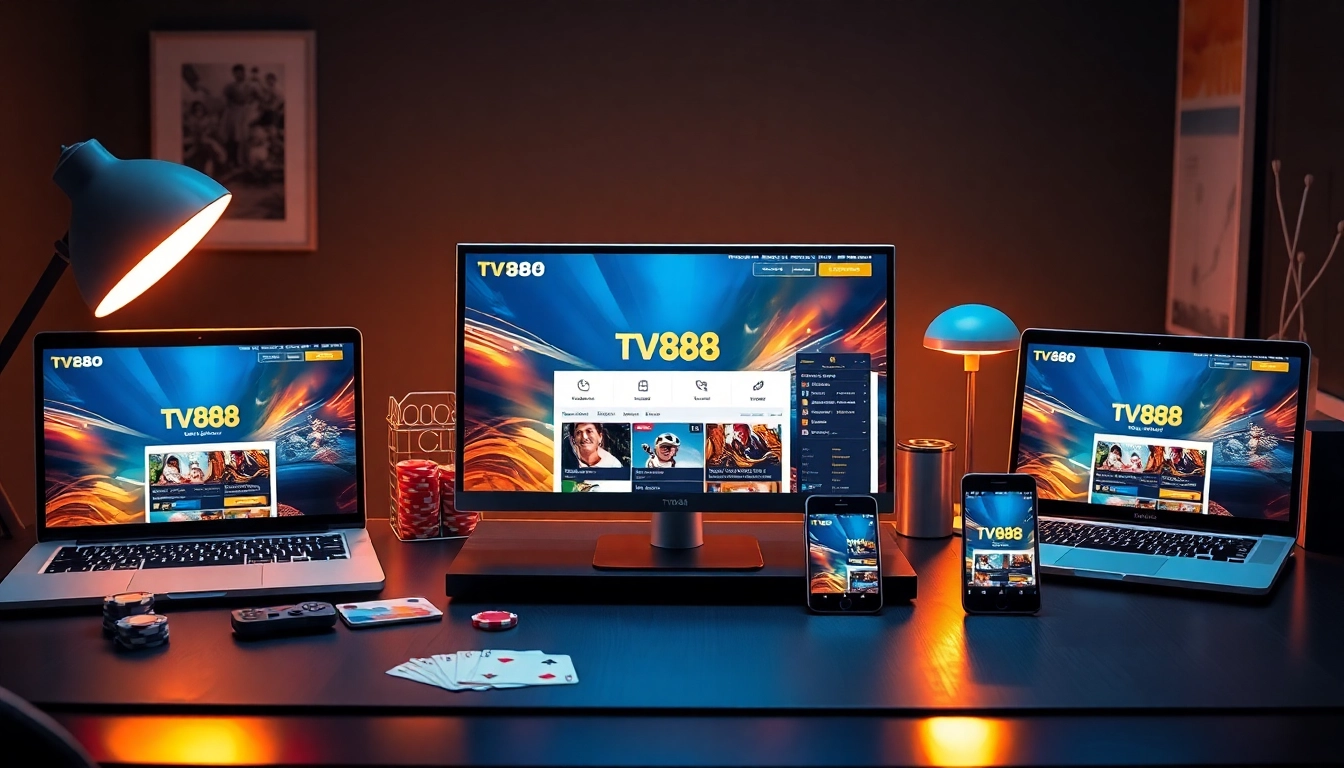 TV88 gaming interface displayed on devices, representing trust and excitement in online gambling.