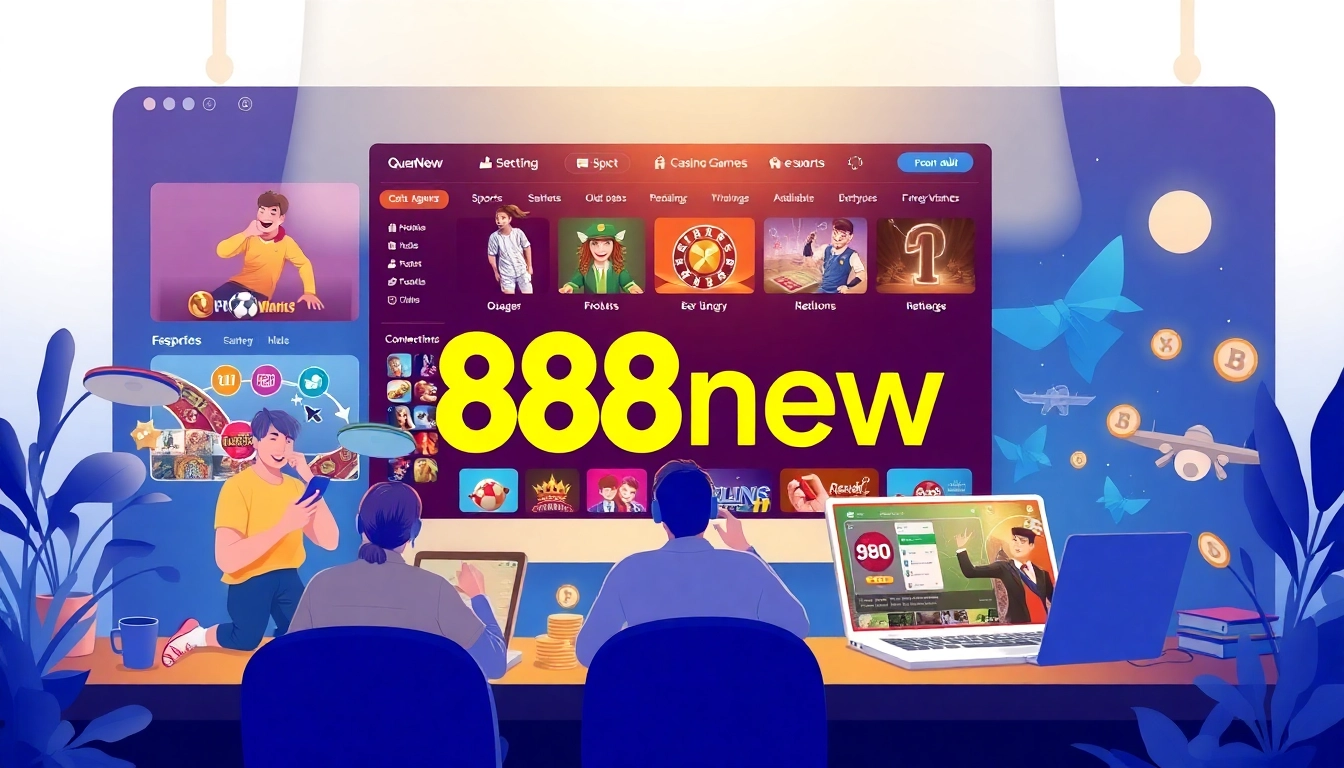 Explore the 888new online gaming platform interface, showcasing dynamic game options and user engagement.