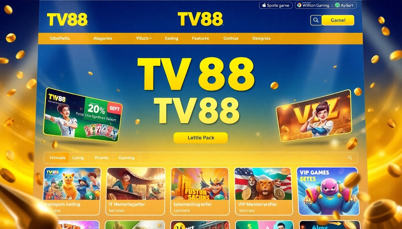 TV88 online gaming platform homepage featuring vibrant games and user-friendly interface for secure betting.