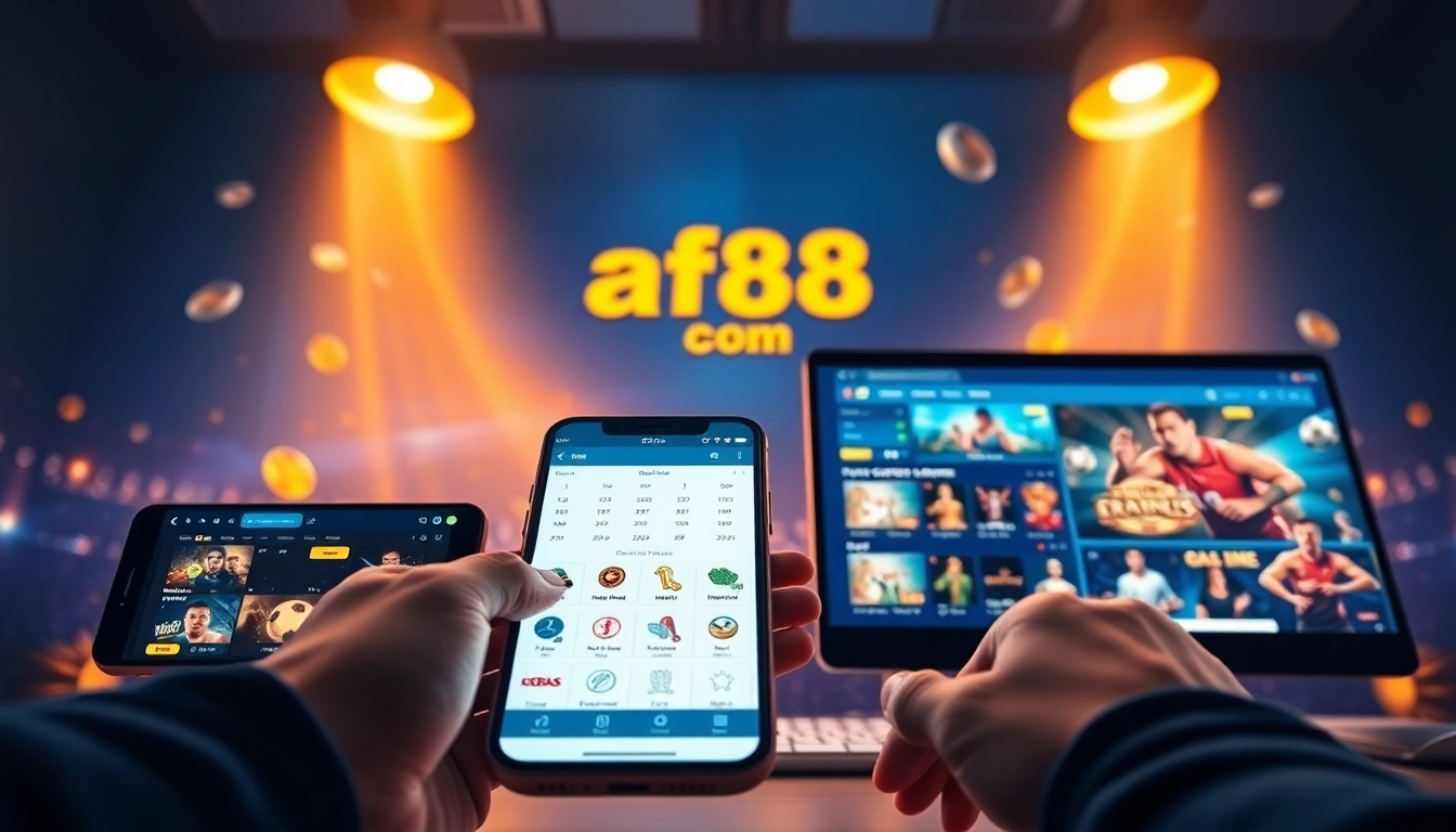 Dynamic interface of af88.com online betting platform, showcasing sports and casino games.