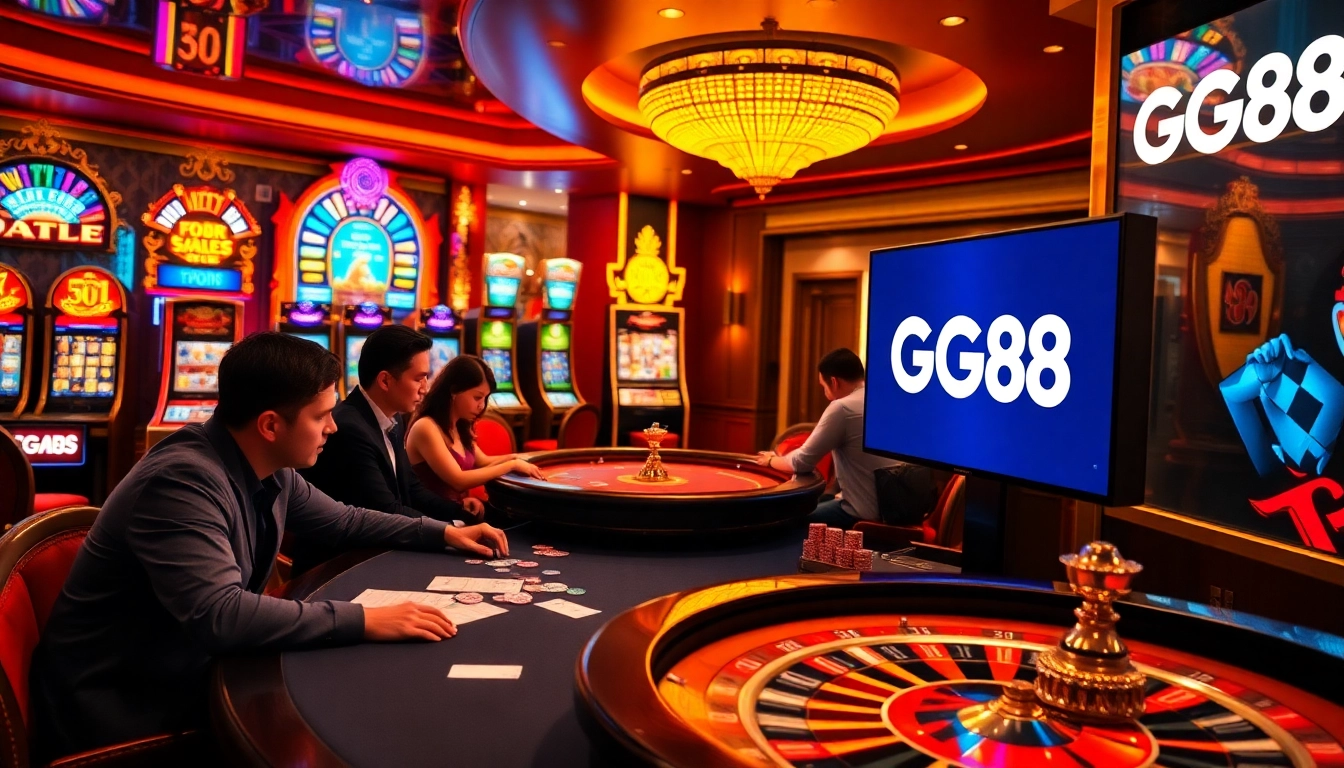 Experience high-stakes gaming at https://gg88.pizza/ with vibrant casino elements like poker and roulette.