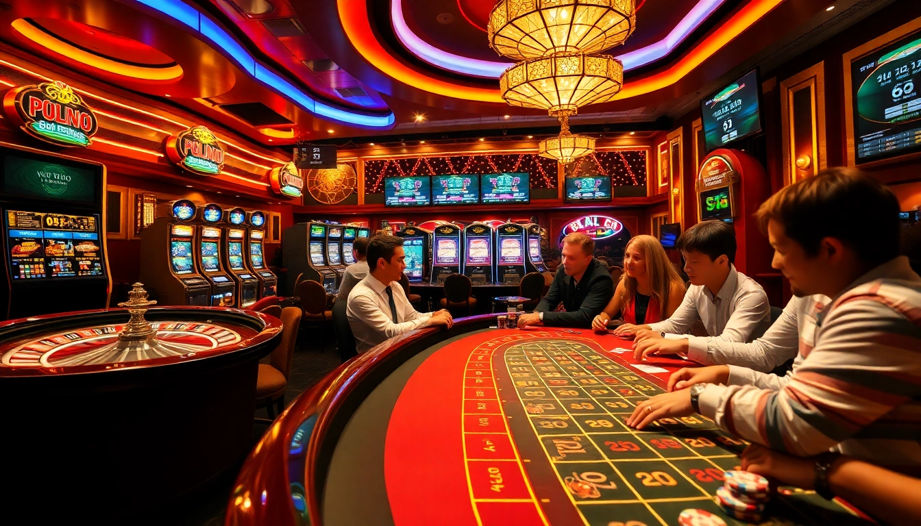 Players enjoying high-stakes gaming at new88 com casino table with vibrant atmosphere.