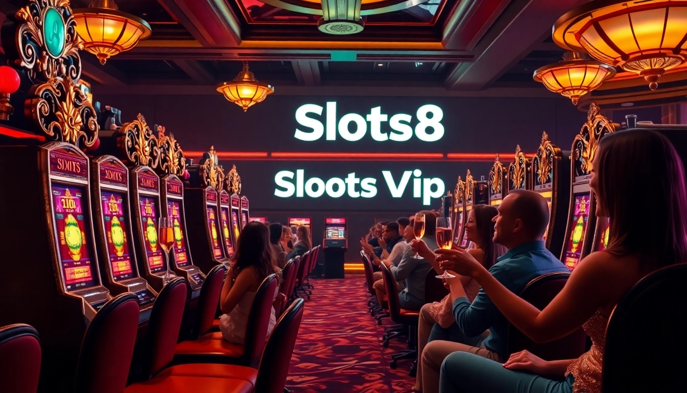 Experience the excitement of winning at Slots8 Vip casino slots amidst luxurious decor.