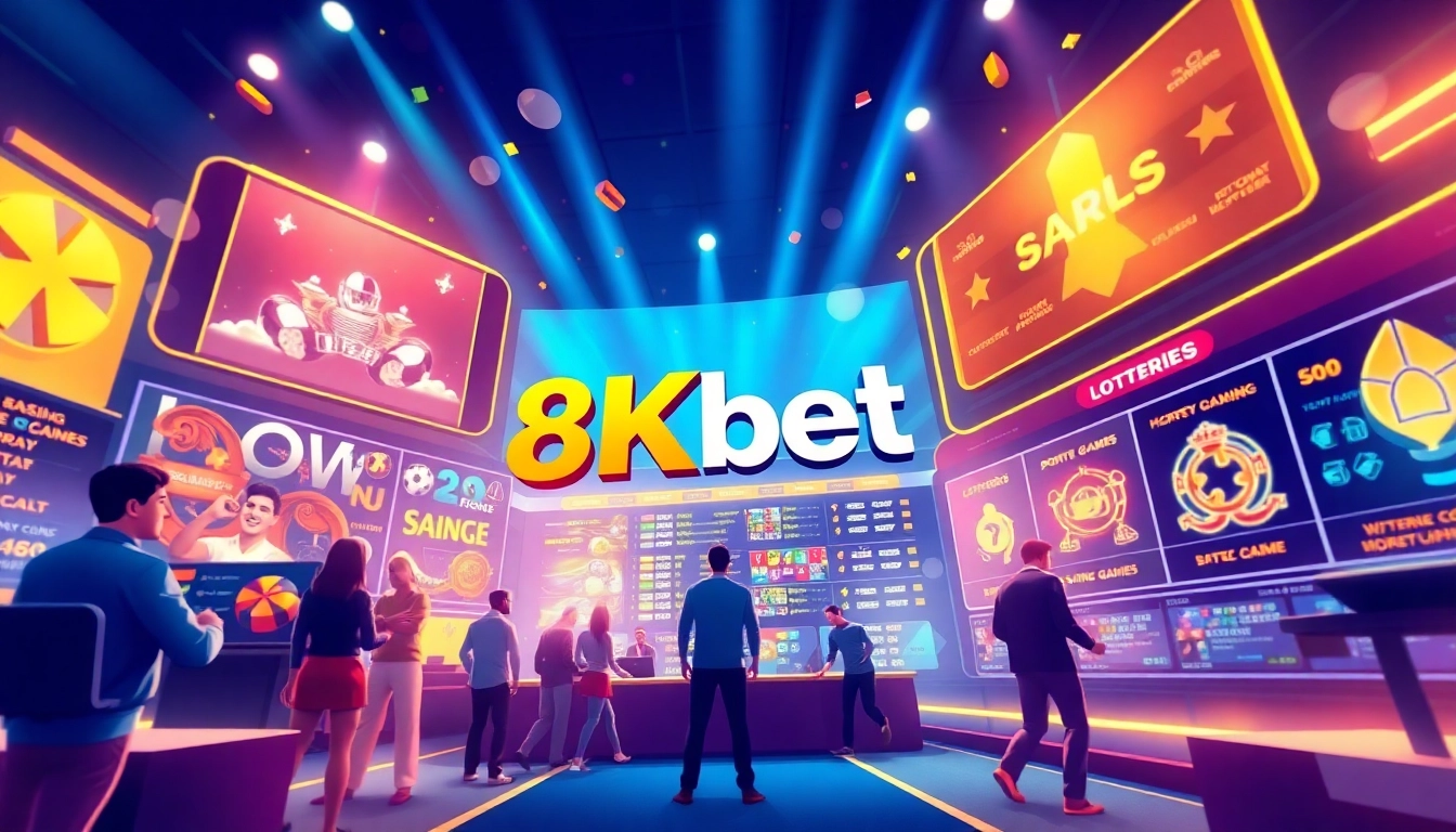 Engaging 8Kbet online betting platform interface showcasing sports and casino games.