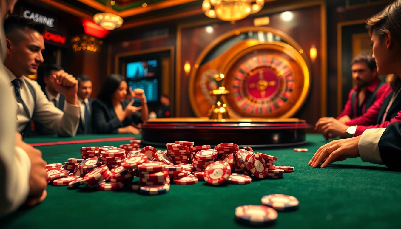 Players enjoying Baccarat at an elegant casino table, inspired by https://f168.ing/ for top gambling experiences.