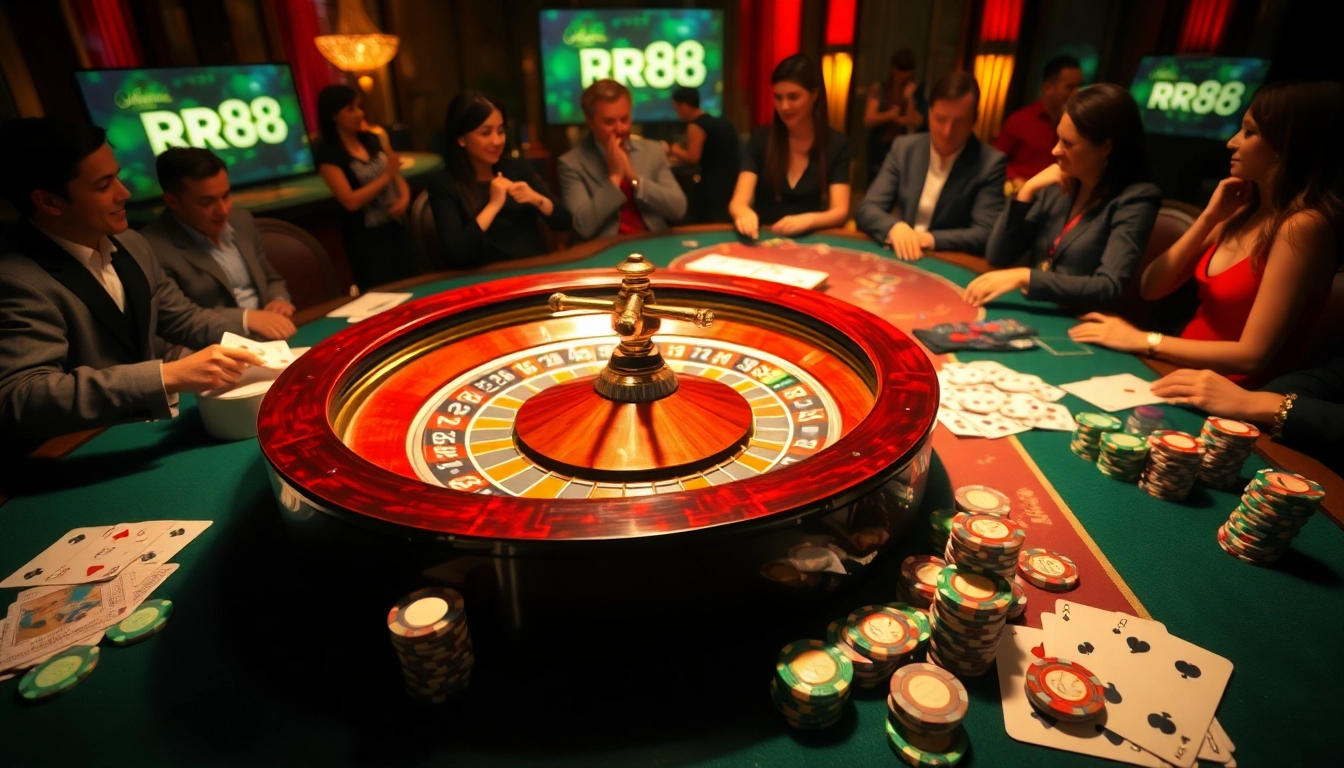 Experience the thrill of gambling at RR88 with vibrant roulette tables and exciting poker play.