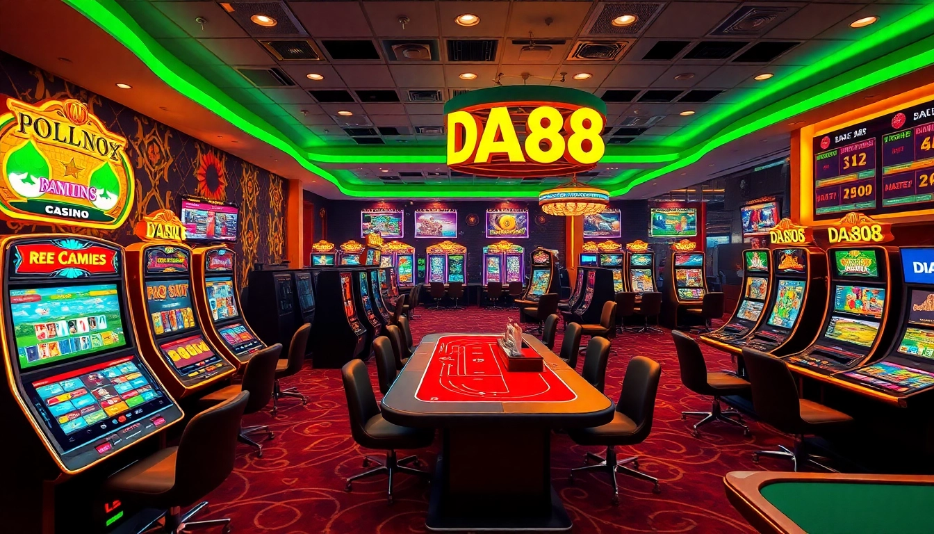 Experience the thrilling online gaming world of DA88 with vibrant casino games and modern interface.