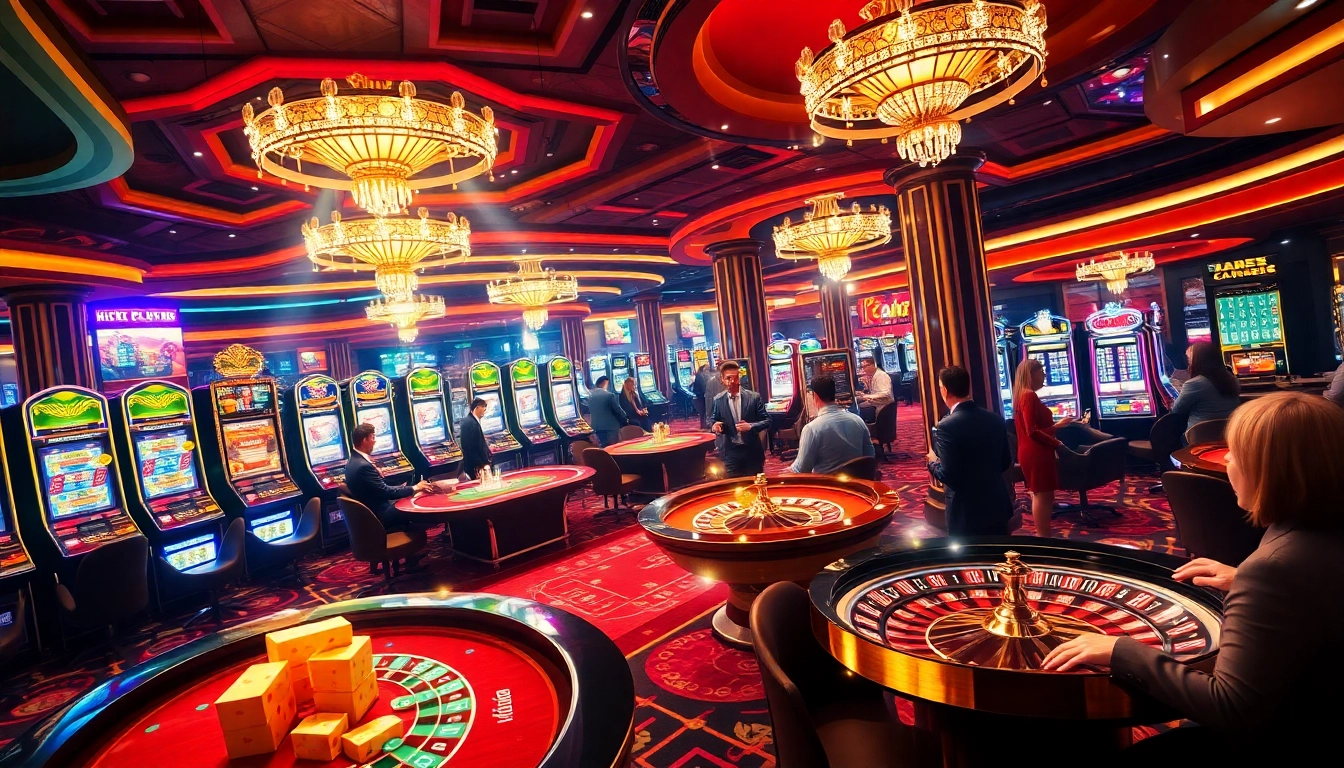 Engaging players at a vibrant 168vn casino table with colorful poker chips.