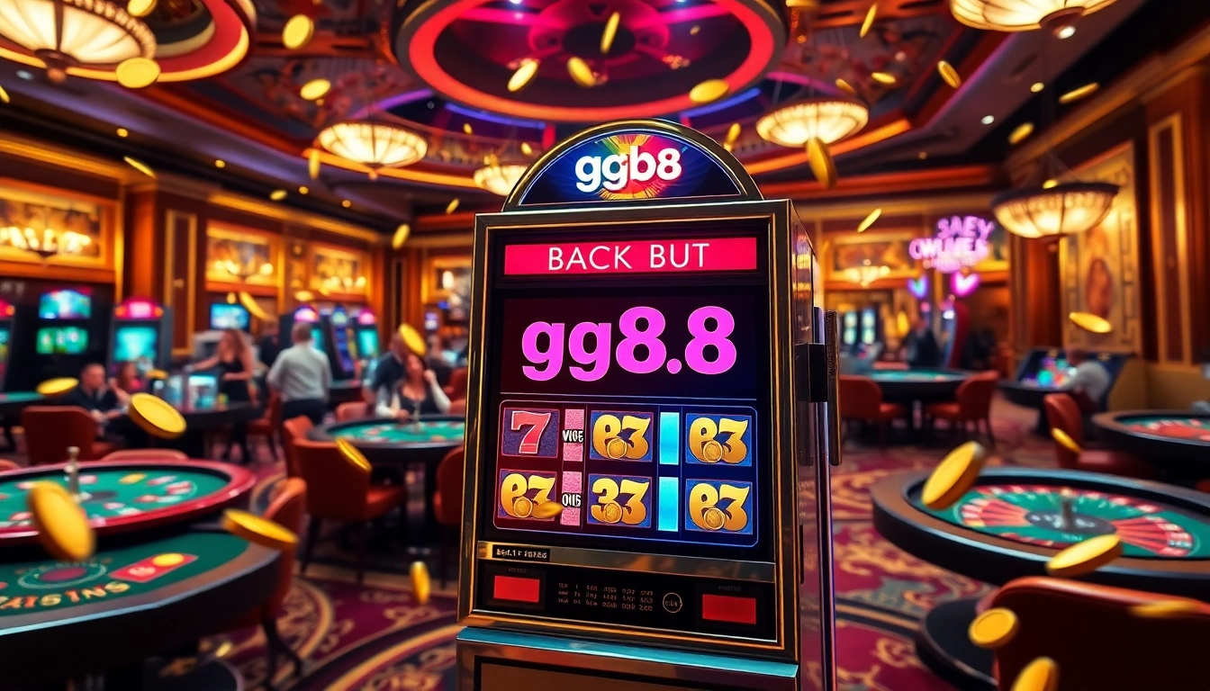Players enjoying the thrilling gg88 slot experience amidst a luxurious casino environment.