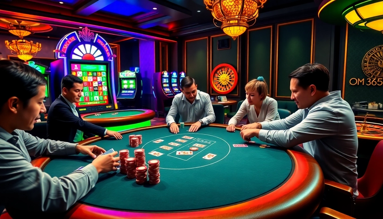 Experience the thrill of winning at OK365 with a luxurious poker scene and vibrant casino elements.