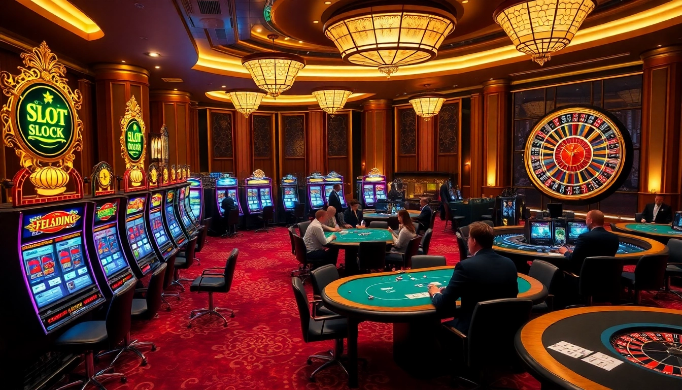 Experience thrilling gaming with slot deposit 1000 featured on a luxurious casino floor.